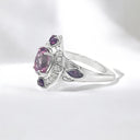Pink Topaz and Rhodolite Garnet Ring in 925 Sterling Silver