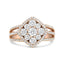 1.25 ctw Round Diamond Halo Cluster Ring in 18kt Rose Gold