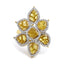 8.08 ctw Yellow Rose Cut Diamond Floral Ring in 14kt Yellow Gold