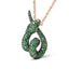 3.23 ctw Round Tsavorite Garnet Spiral Snake Pendant in 18kt Rose Gold
