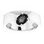 Oval Gray Spinel Asymmetric Solitaire Ring in 14kt White Gold