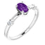 Oval Amethyst and Diamond Ring in 14kt White Gold