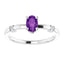 Oval Amethyst and Diamond Ring in 14kt White Gold