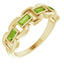 Baguette Peridot Chain Link Ring in 14kt Yellow Gold