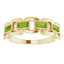 Baguette Peridot Chain Link Ring in 14kt Yellow Gold
