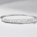 5.8 mm Chain Link Hinged Bangle Bracelet in 925 Sterling Silver