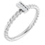 Moissanite Accented Rope Stackable Ring in 925 Sterling Silver