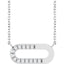 Round Lab Grown Diamond Accented Paperclip Necklace in 925 Sterling Silver
