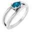 Pear-Shaped Gemstone Negative Space Ring in 925 Sterling Silver