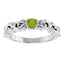 Round Peridot Floral Ring in 925 Sterling Silver