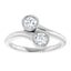 1.00 ctw Round Moissanite Bypass Ring in 925 Sterling Silver