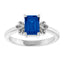 Emerald Cut Blue Sapphire Ring in Platinum