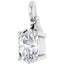 2.00 carat Oval Moissanite Solitaire Pendant in 925 Sterling Silver