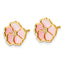 Pink Mother of Pearl Flower Stud Earrings in 14kt Yellow Gold