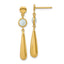 Round Aquamarine Teardrop Dangle Earrings in 18kt Yellow Gold