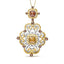 4.07 ctw Fancy Color Rose Cut Antique Style Diamond Pendant in 14kt Two-Tone Gold
