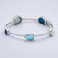 Multi-Stone Bangle Bracelet in 925 Sterling Silver
