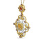 4.07 ctw Fancy Color Rose Cut Antique Style Diamond Pendant in 14kt Two-Tone Gold