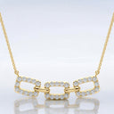 0.33 ctw Round Lab Grown Diamond Chain Link Necklace in 14kt Yellow Gold