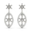 0.52 ctw Round Diamond Flower Dangle Earrings in 18kt White Gold