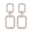 2.06 ctw Round Diamond Rectangular Link Drop Earrings in 18kt Rose Gold