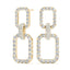 2.06 ctw Round Diamond Rectangular Link Drop Earrings in 18kt Yellow Gold