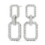 2.06 ctw Round Diamond Rectangular Link Drop Earrings in 18kt White Gold