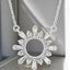 3/8 ctw Round and Baguette Diamond Sun Pendant