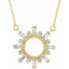 3/8 ctw Round and Baguette Diamond Sun Pendant in 14kt Yellow Gold