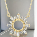 3/8 ctw Round and Baguette Diamond Sun Pendant