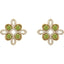 Peridot and Diamond Clover Earrings in 14kt Yellow Gold