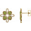 Peridot and Diamond Clover Earrings in 14kt Yellow Gold
