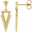 Pointed Geometric Dangle Earrings in 14kt Yellow Gold
