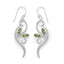 Peridot Leaf Earrings in 925 Sterling Silver