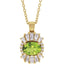 Oval Peridot and Diamond Pendant in 14kt Yellow Gold