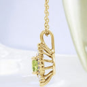 Oval Peridot and Diamond Pendant in 14kt Yellow Gold