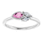 Pear Shaped Pink Sapphire and Diamond Ring in 14kt White Gold
