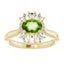 Oval Peridot and Diamond Ring in 14kt Yellow Gold