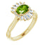 Oval Peridot and Diamond Ring in 14kt Yellow Gold