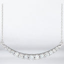 0.75 ctw Round Lab Grown Diamond Curved Bar Necklace in 14kt White Gold