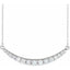 0.75 ctw Round Lab Grown Diamond Curved Bar Necklace in 14kt White Gold