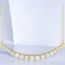 0.75 ctw Round Lab Grown Diamond Curved Bar Necklace in 14kt Yellow Gold