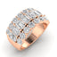 4.40 ctw Round and Emerald Cut Lab Grown Diamond Band in 14kt Rose Gold