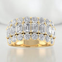 4.40 ctw Round and Emerald Cut Lab Grown Diamond Band in 14kt Yellow Gold