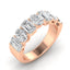 2.97 ctw Oval and Emerald Cut Lab Grown Diamond Band in 14kt Rose Gold