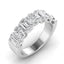 2.97 ctw Oval and Emerald Cut Lab Grown Diamond Band in 14kt White Gold