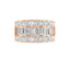 4.10 ctw Emerald Cut and Round Lab Grown Diamond Ring in 14kt Rose Gold