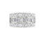 4.10 ctw Emerald Cut and Round Lab Grown Diamond Ring in 14kt White Gold