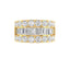 4.10 ctw Emerald Cut and Round Lab Grown Diamond Ring in 14kt Yellow Gold