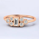 0.53 ctw Baguette and Round Lab Grown Diamond Ring in 14kt Rose Gold